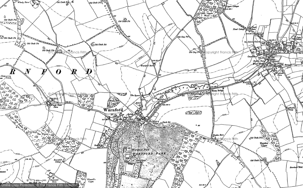 Old Map of Historic Map covering Wheely Down in 1895