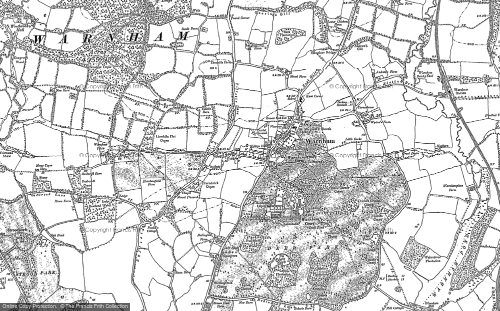 Old Map of Warnham Court, 1896 - 1909 in 1896