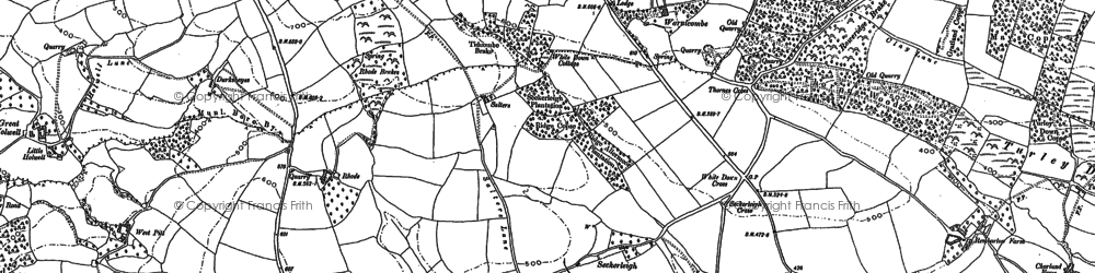 Old map of Warnicombe in 1886