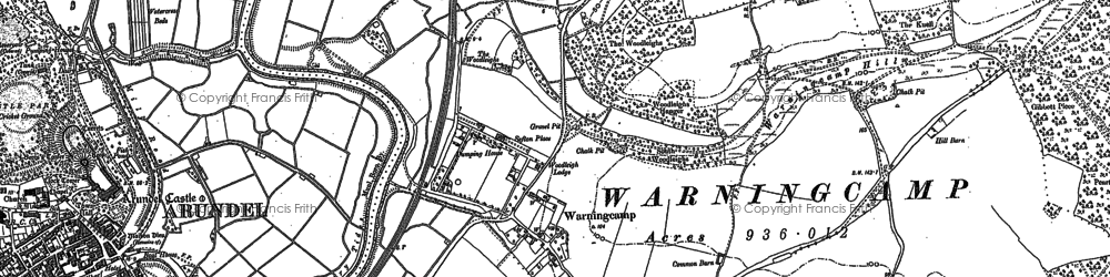 Old map of Warningcamp in 1875