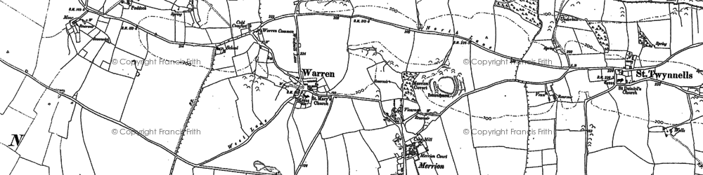 Old map of Warren in 1948