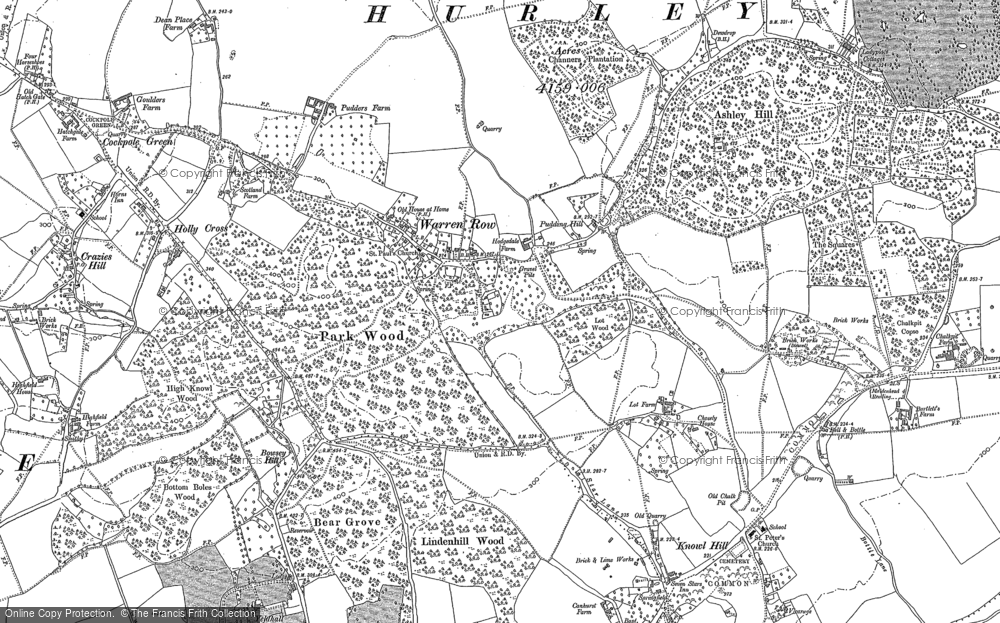 Old Map of Historic Map covering Bowsey Hill in 1910