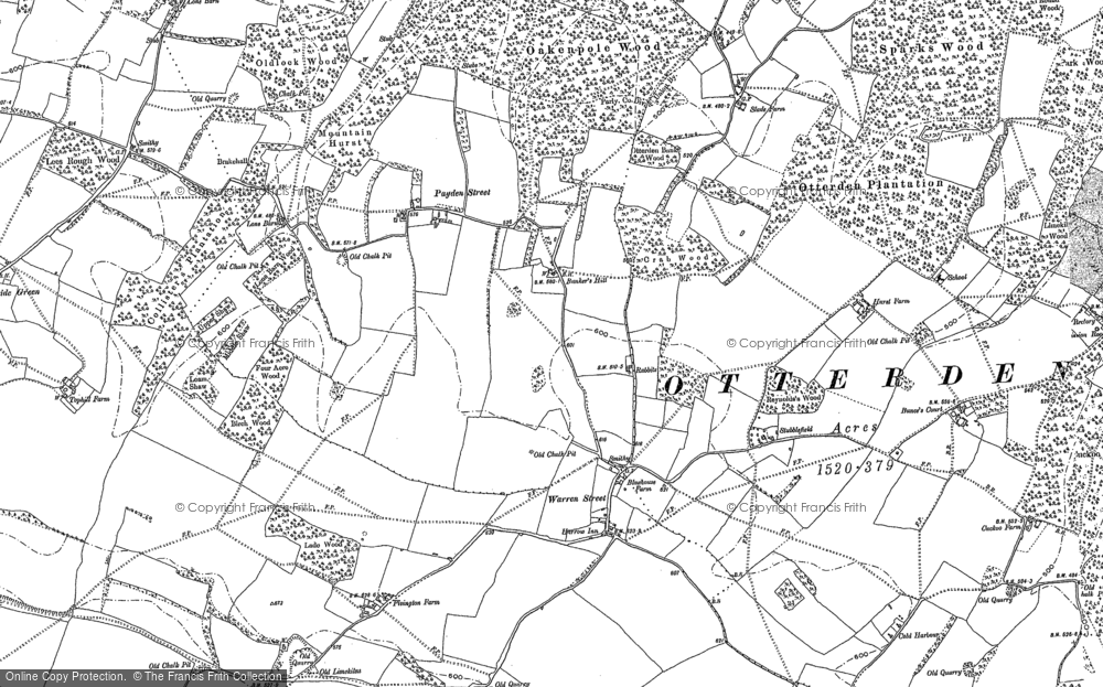 Old Map of Warren Street, 1896 in 1896
