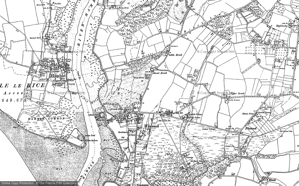 Old Map of Warsash, 1895 - 1896 in 1895