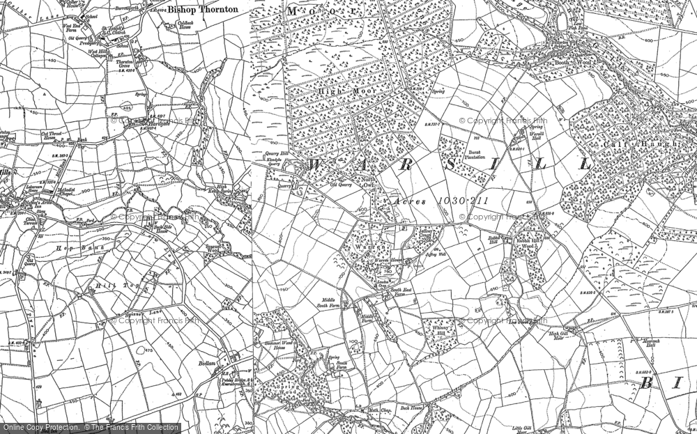 Old Map of Warsill, 1908 in 1908
