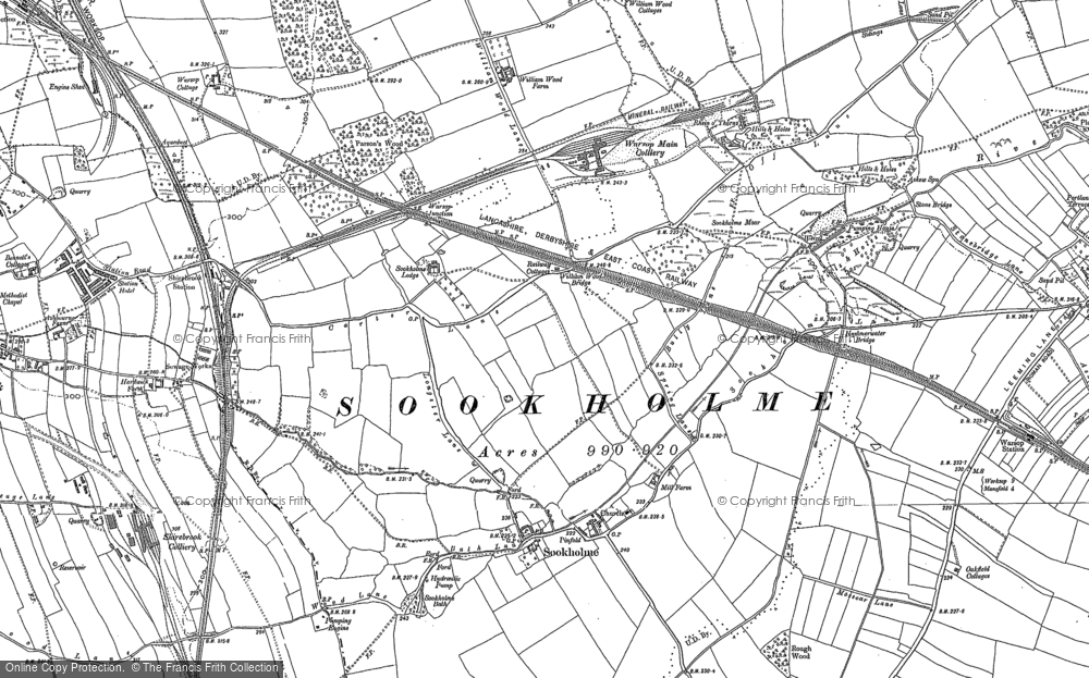 Old Map of Warsop Vale, 1884 - 1897 in 1884