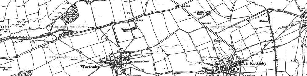 Old map of Broughton Lodges in 1883