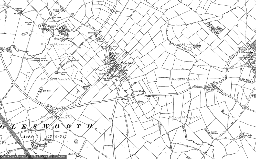 Old Map of Historic Map covering Little Warton in 1901