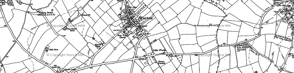 Old map of Warton in 1901