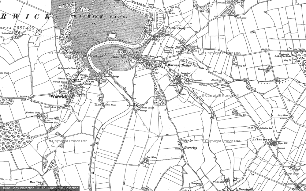 Old Map of Warwick Bridge, 1899 in 1899