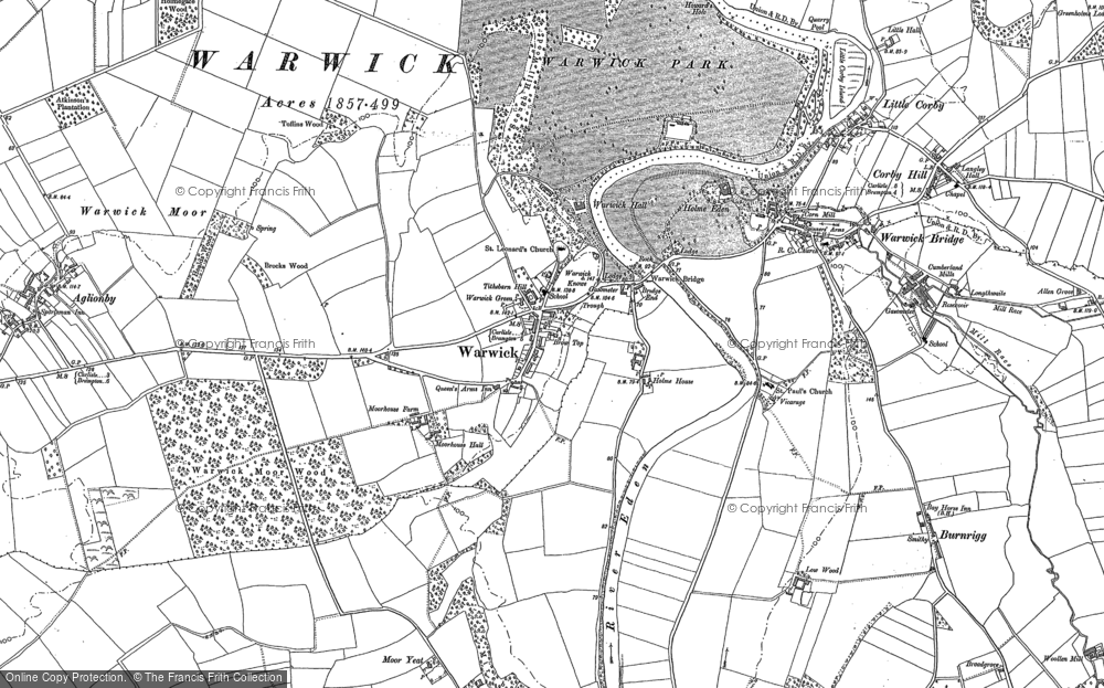 Old Map of Warwick-on-Eden, 1899 in 1899