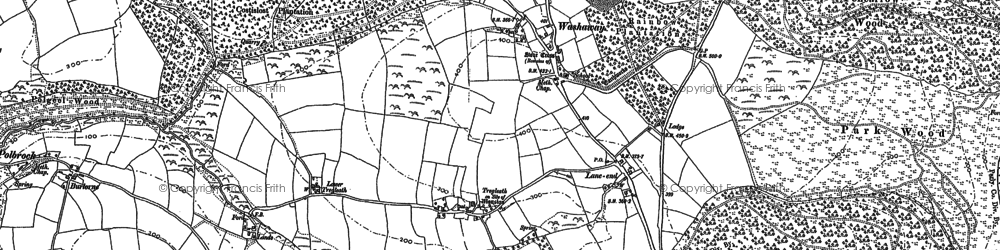 Old map of Croanford in 1880