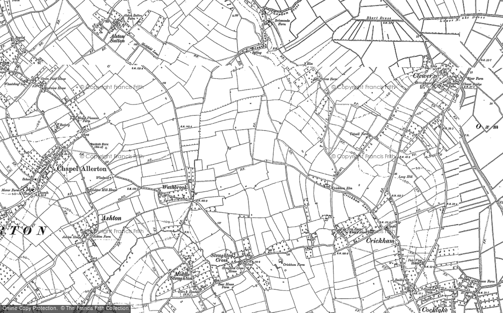 Old Map of Washbrook, 1884 in 1884