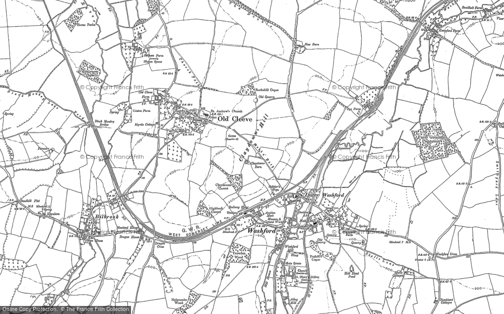 Old Map of Washford, 1887 - 1902 in 1887
