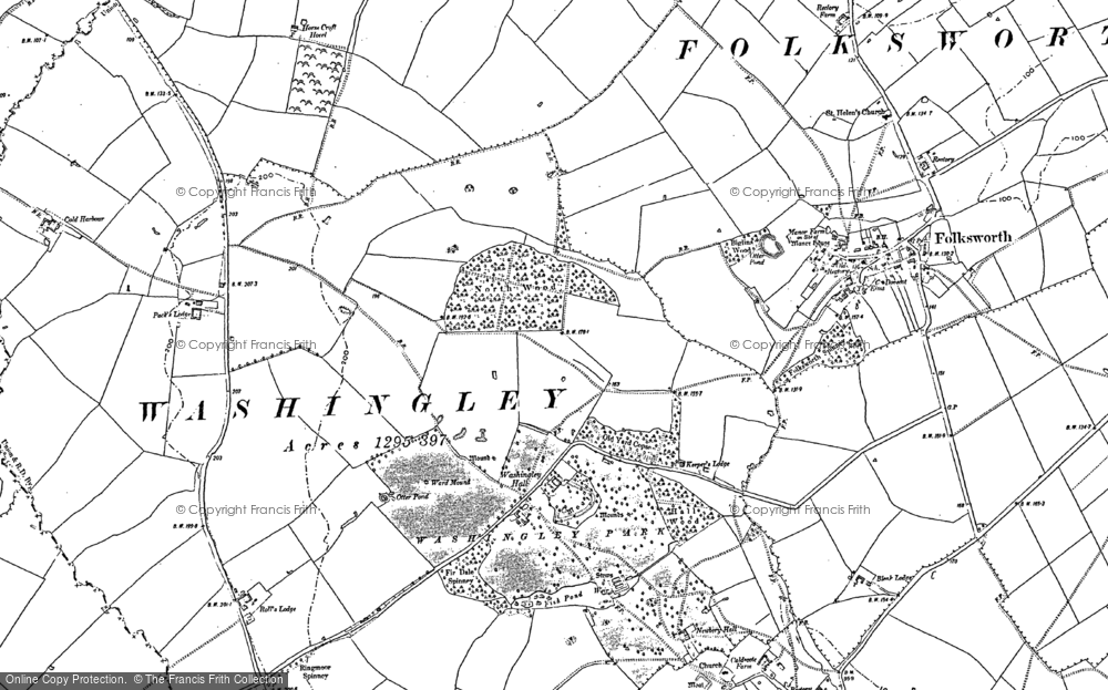 Old Map of Washingley, 1887 in 1887