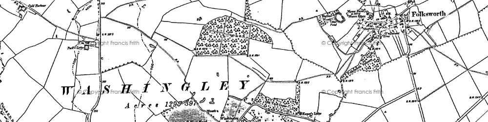 Old map of Washingley in 1887