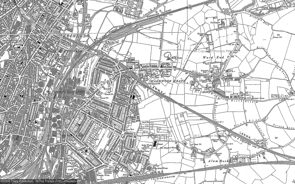 Old Map of Washwood Heath, 1888 - 1902 in 1888