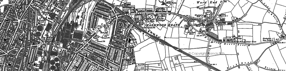 Old map of Washwood Heath in 1888