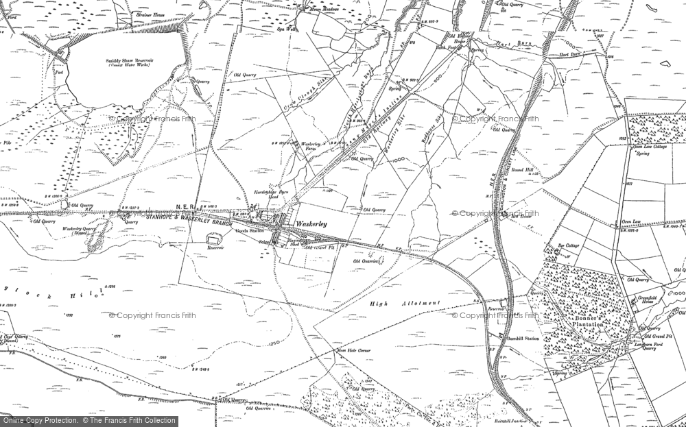 Old Map of Historic Map covering Birkhot in 1895