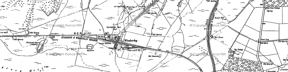Old map of Waskerley in 1895