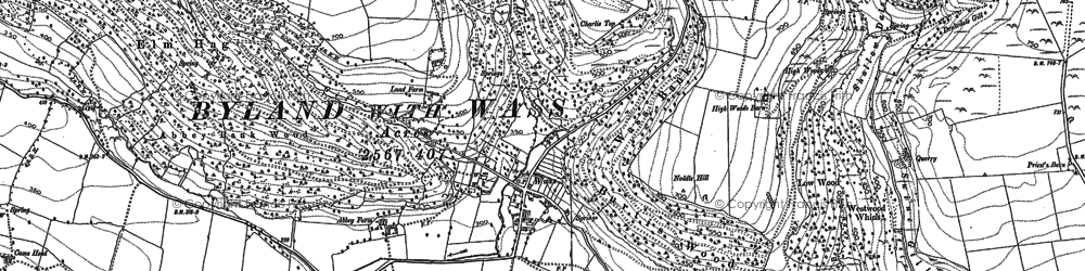 Old map of Wass in 1891