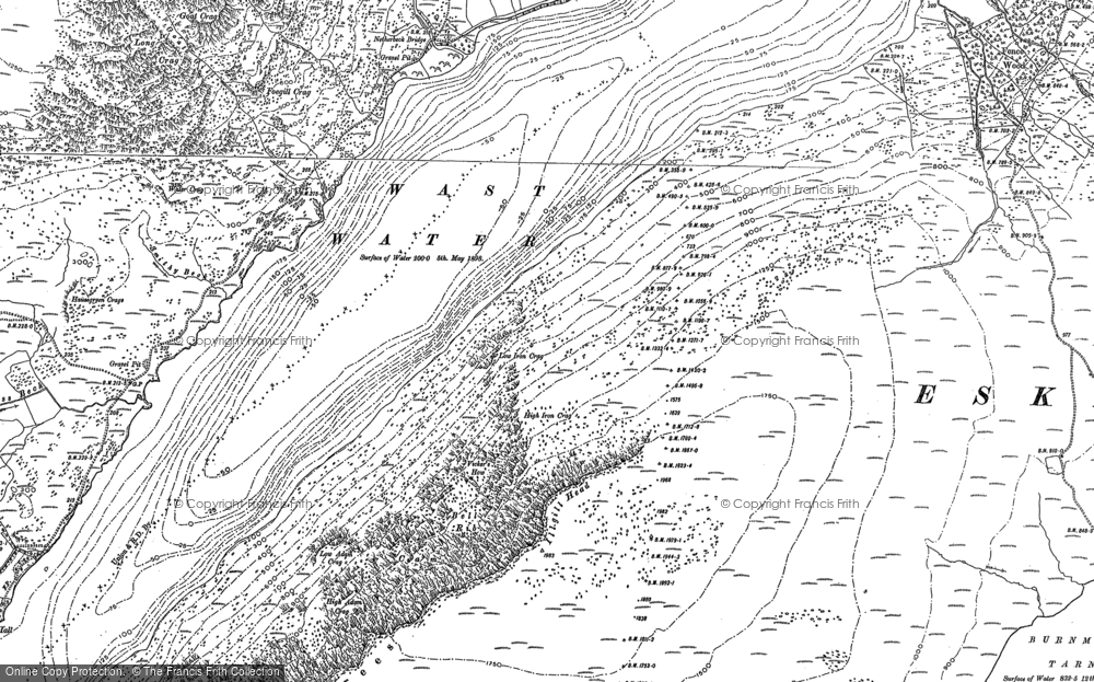 Old Map of Wast Water, 1897 - 1898 in 1897