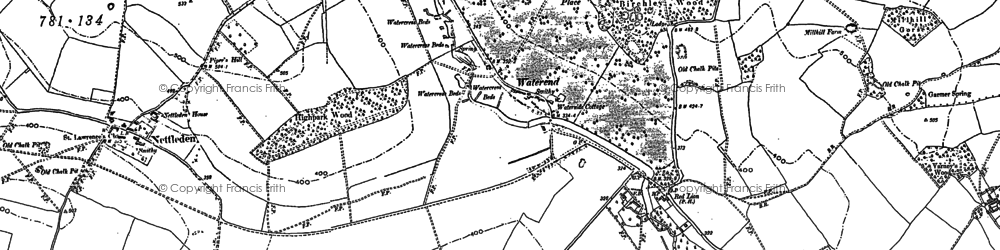 Old map of Water End in 1897