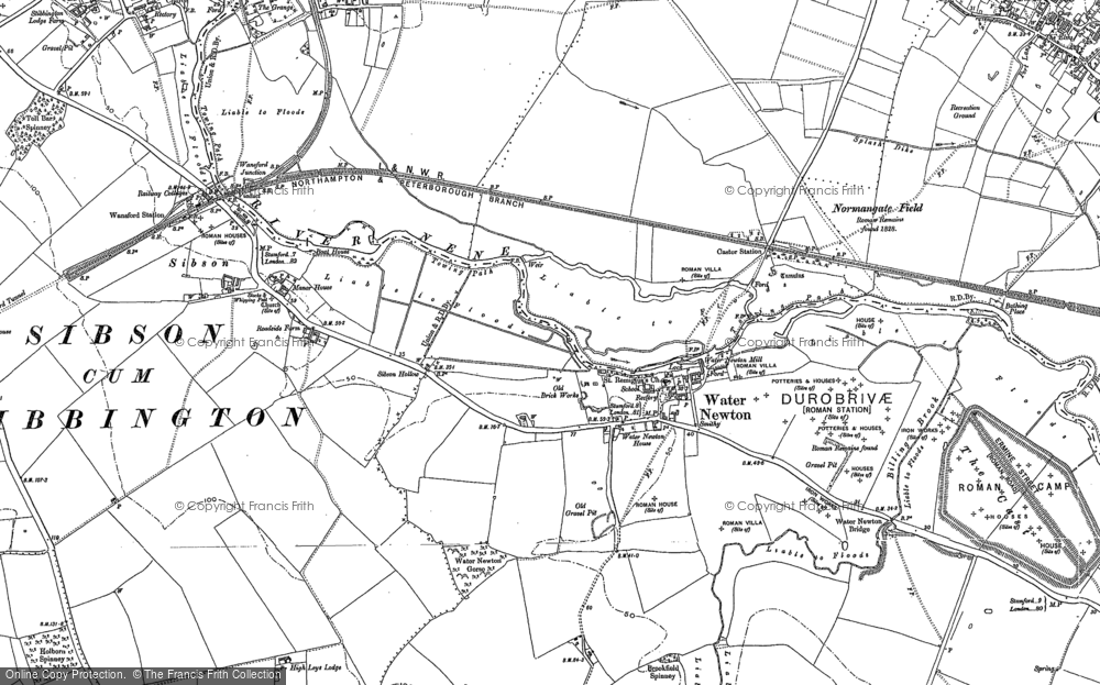 Old Map of Water Newton, 1887 - 1900 in 1887
