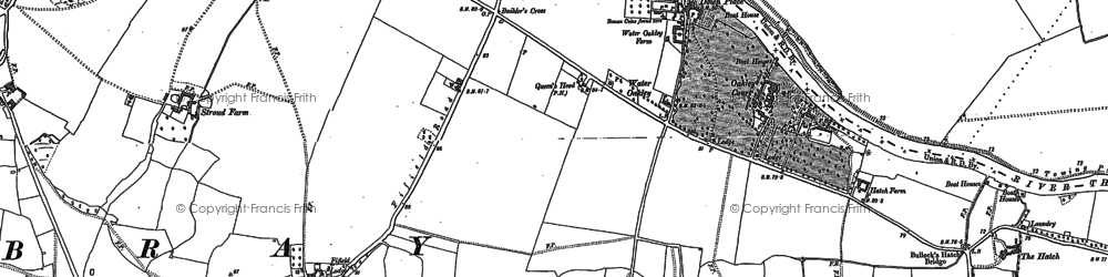 Old map of Water Oakley in 1910
