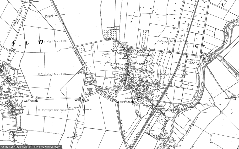 Old Map of Waterbeach, 1886 - 1887 in 1886