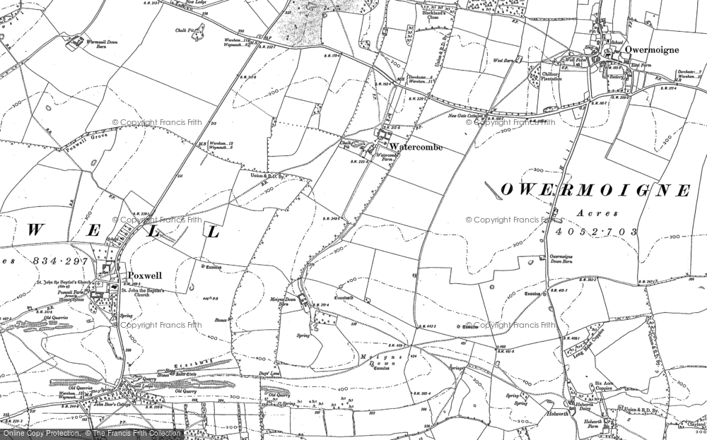 Old Map of Historic Map covering Brick Hill in 1886