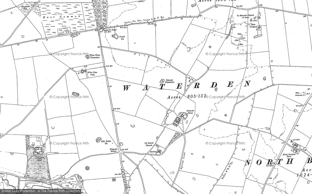 Old Map of Historic Map covering Whin Close Villa in 1885
