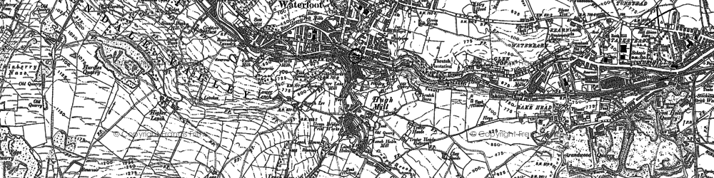 Old map of Cowpe in 1891