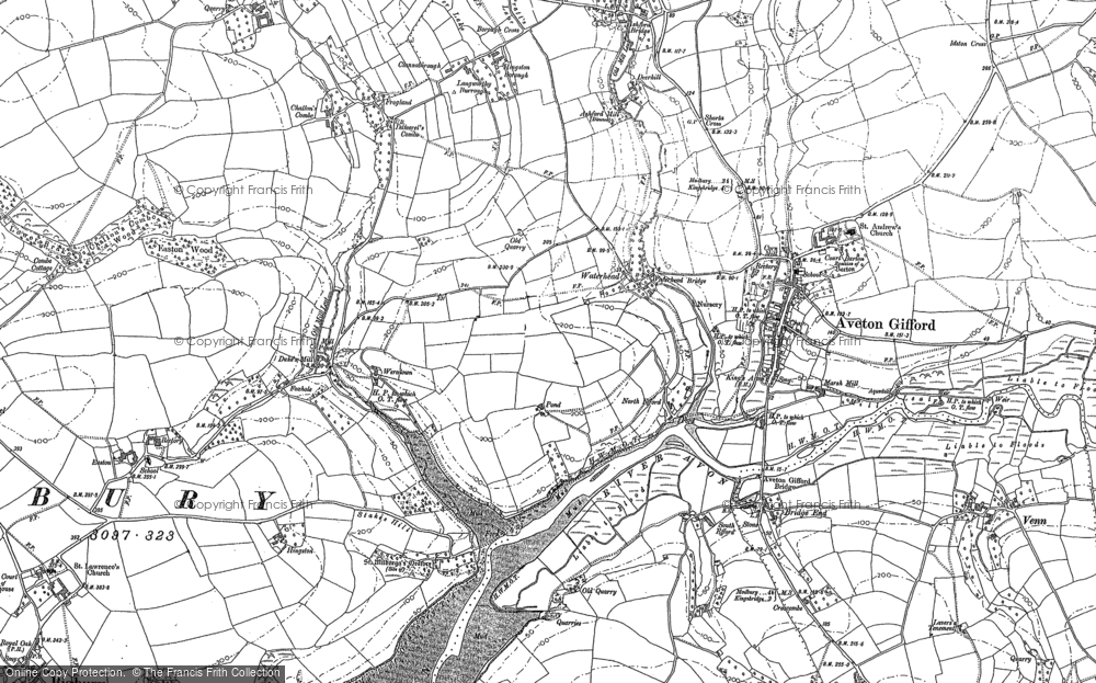 Old Map of Waterhead, 1884 - 1905 in 1884