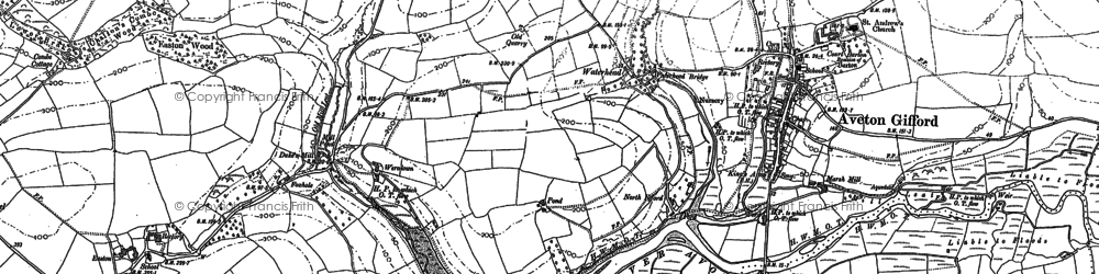Old map of Waterhead in 1884