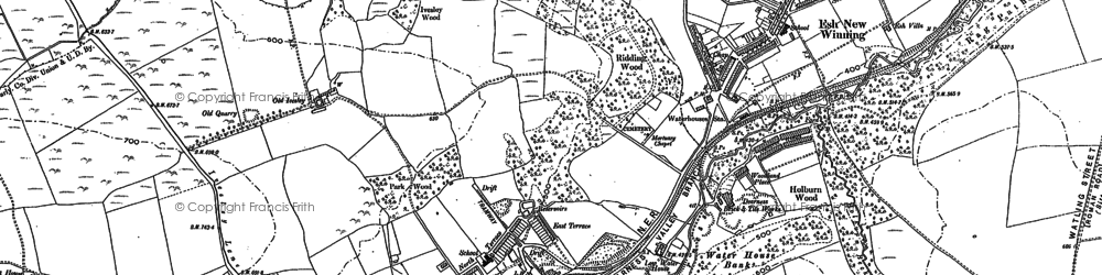 Old map of Waterhouses in 1895