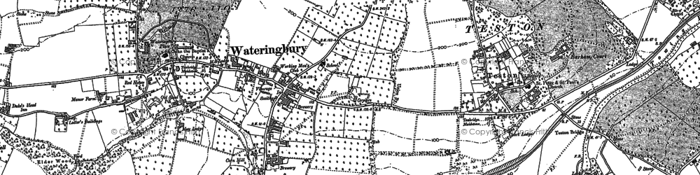 Old map of Wateringbury in 1895