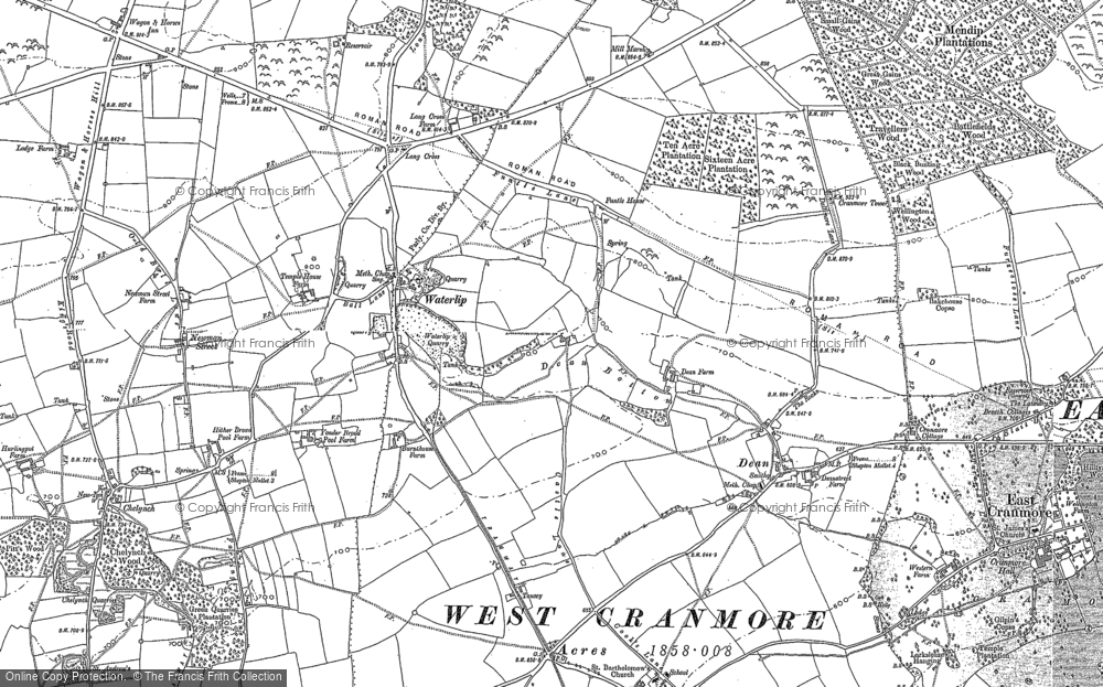 Old Map of Waterlip, 1884 in 1884
