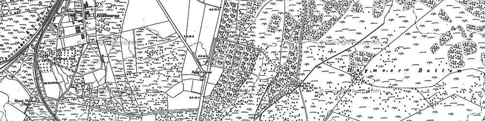 Old map of Canford Heath in 1886