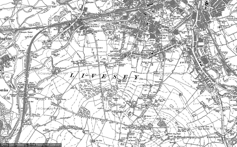 Old Map of Historic Map covering Bunker's Hill in 1891