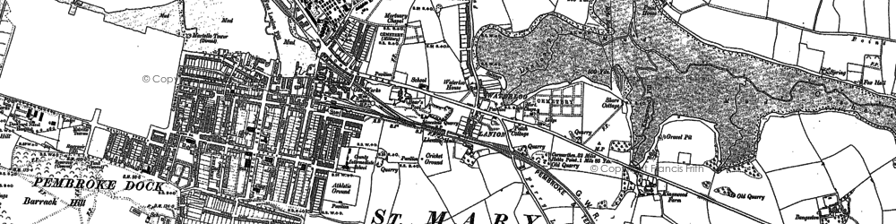 Old map of Pembroke Ferry in 1906