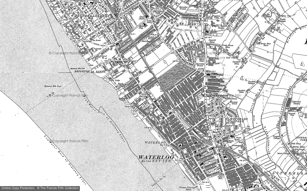 Old Map of Waterloo, 1907 in 1907