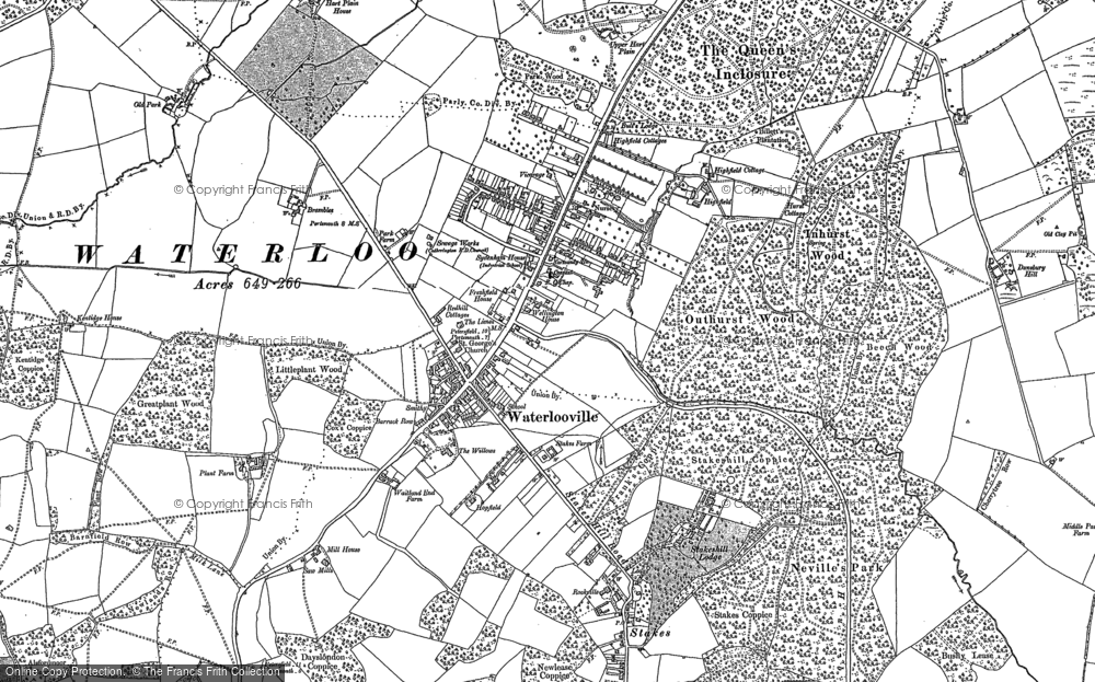 Old Map of Waterlooville, 1907 in 1907