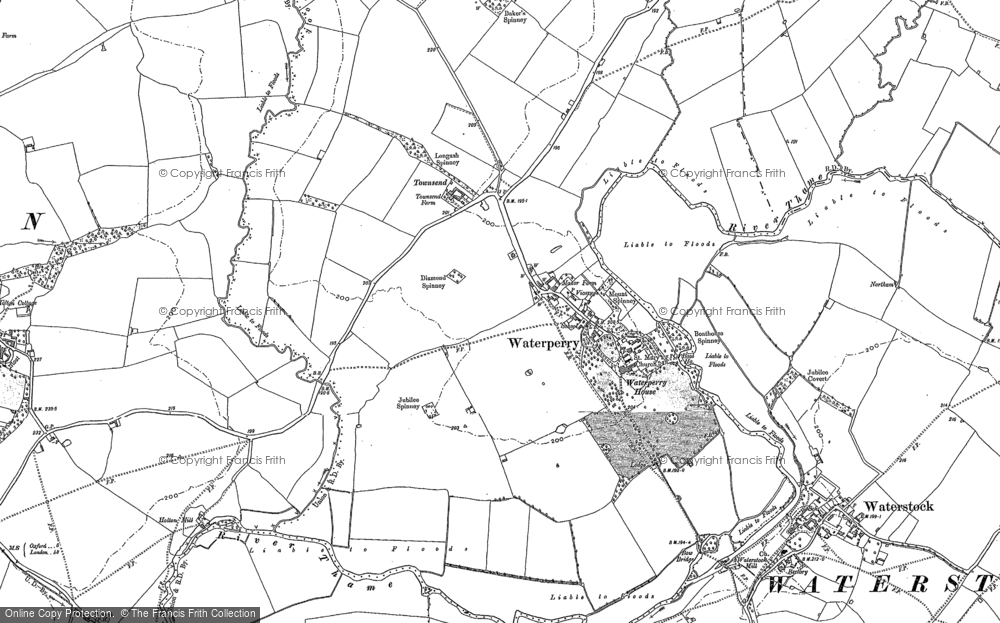 Old Map of Waterperry, 1897 - 1919 in 1897
