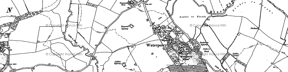 Old map of Waterperry in 1897