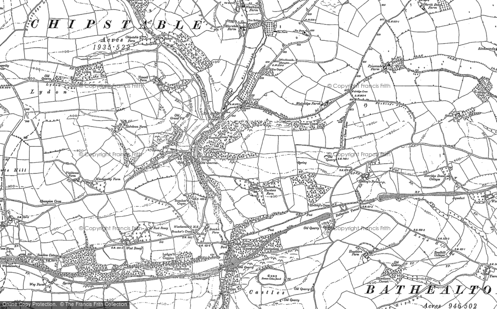 Old Map of Waterrow, 1887 - 1903 in 1887