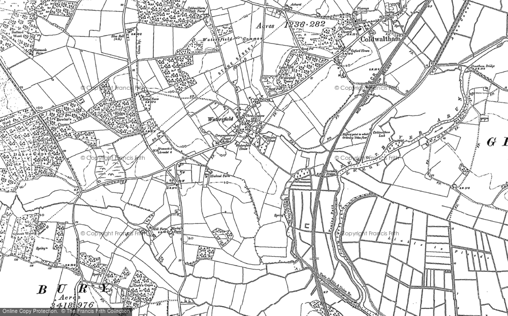 Old Map of Historic Map covering Bignor Park Cott in 1896