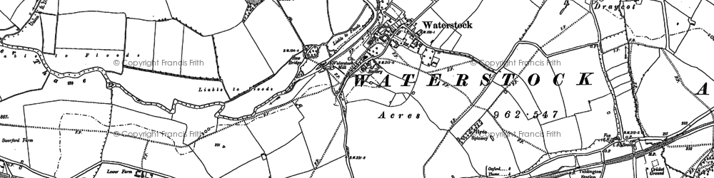 Old map of Waterstock in 1897
