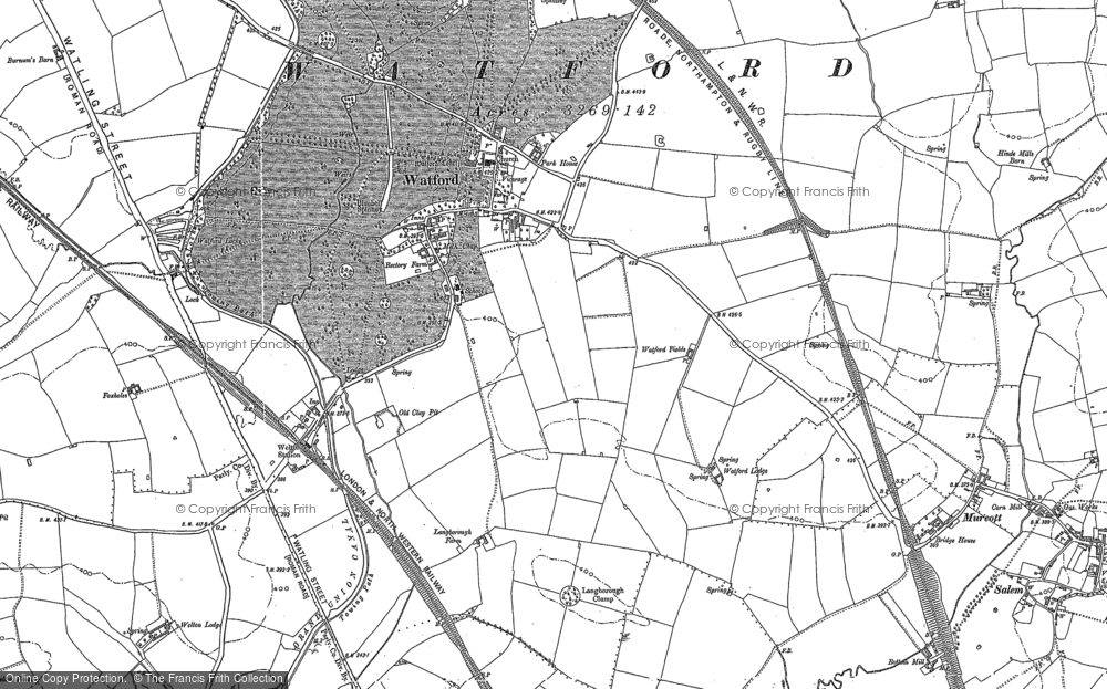 Old Map of Watford, 1884 in 1884