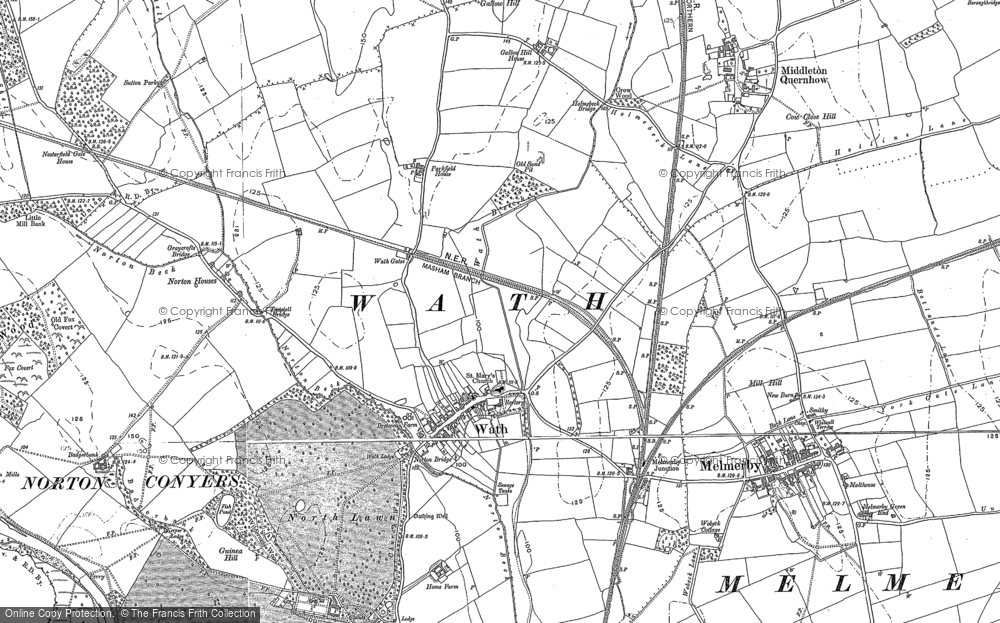 Old Map of Wath, 1890 in 1890